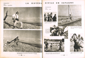 1936年9月23日号『ヴュ』誌 「スペイン内戦 彼らはいかに倒れたか」《崩れ落ちる兵士》の初出